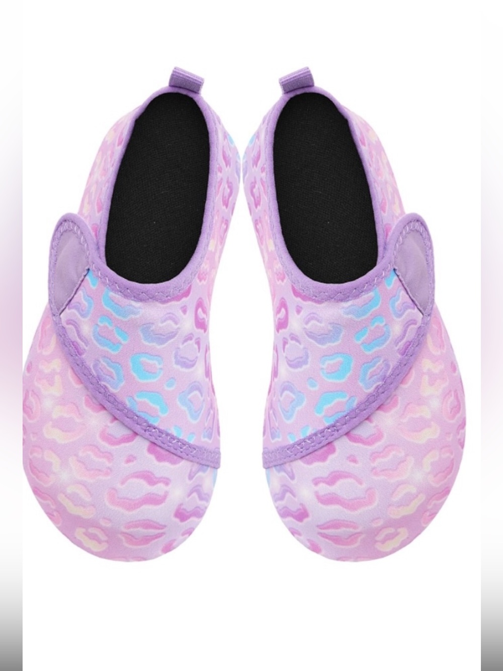 Kids Purple Leopard-Print Slip-On Water Shoes
